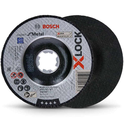 BOSCH X-LOCK 125 x 2.5mm Depressed Centre Metal Cut Off Disc - EXPERT for METAL