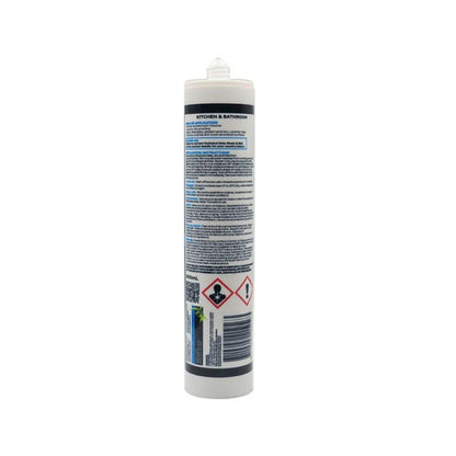 BOSTIK 300ml Kitchen and Bathroom NC Silicone Sealant - White 30840077
