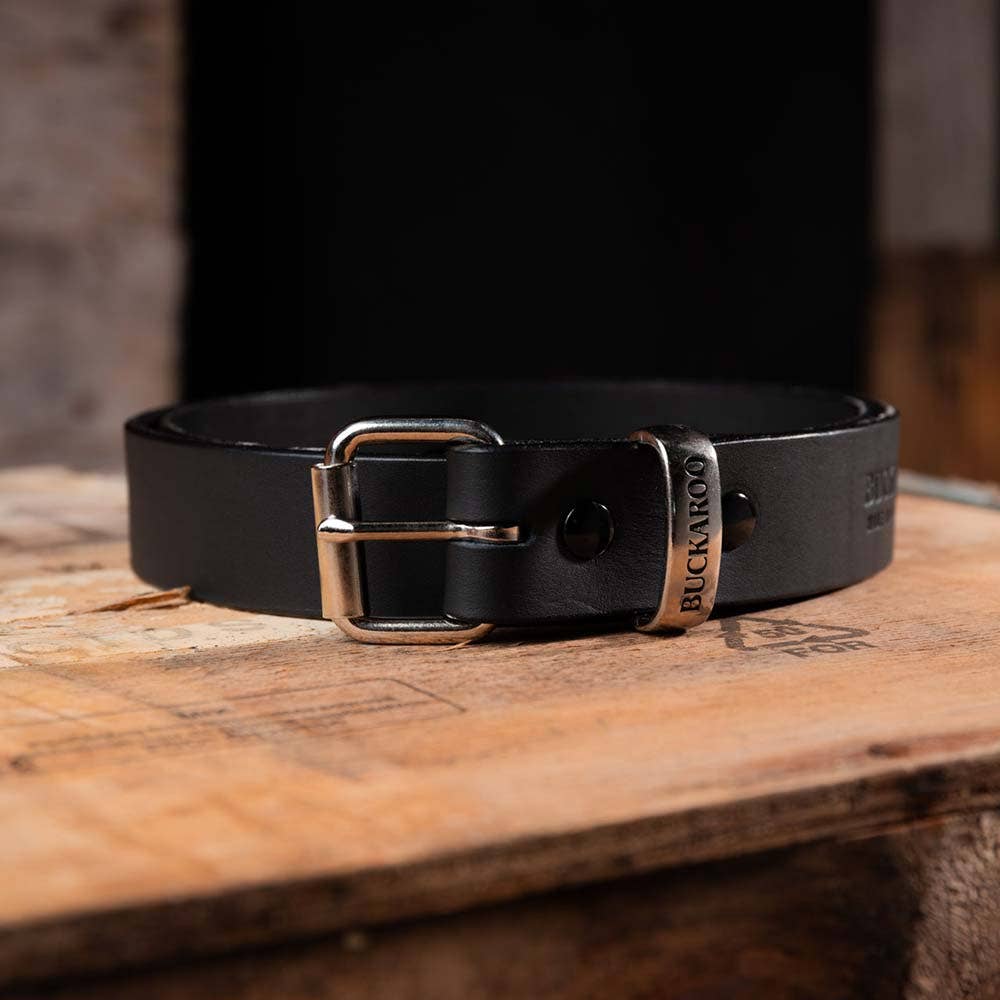BUCKAROO 1 1 4 Wide Black Leather Uniform Belt KSB32