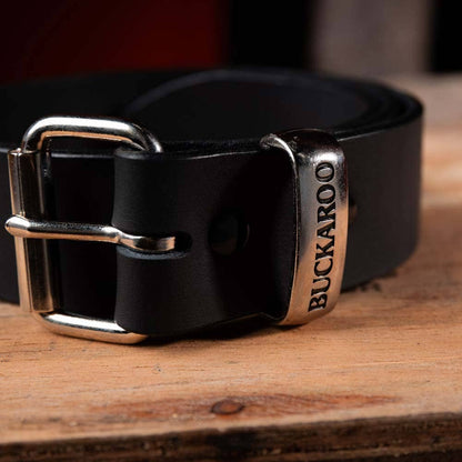 BUCKAROO 1 1 4 Wide Black Leather Uniform Belt KSB32