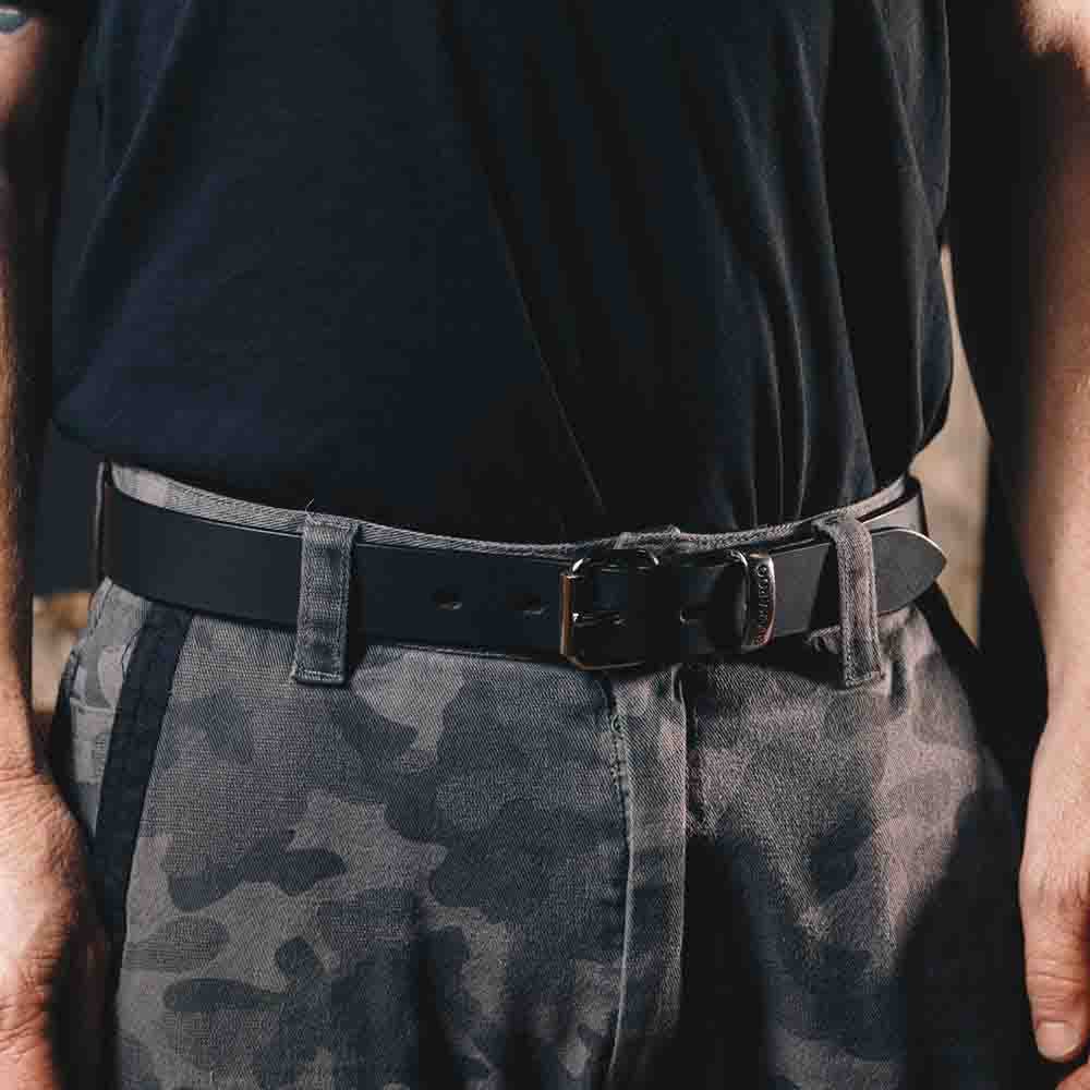 BUCKAROO 1 1 4 Wide Black Leather Uniform Belt KSB32
