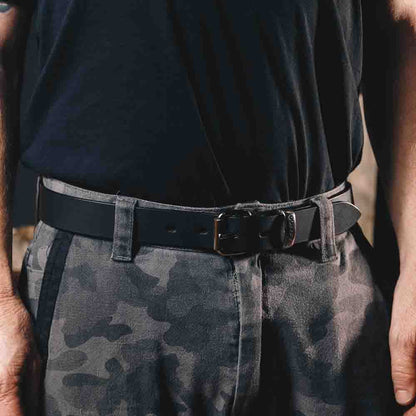 BUCKAROO 1 1 4 Wide Black Leather Uniform Belt KSB32