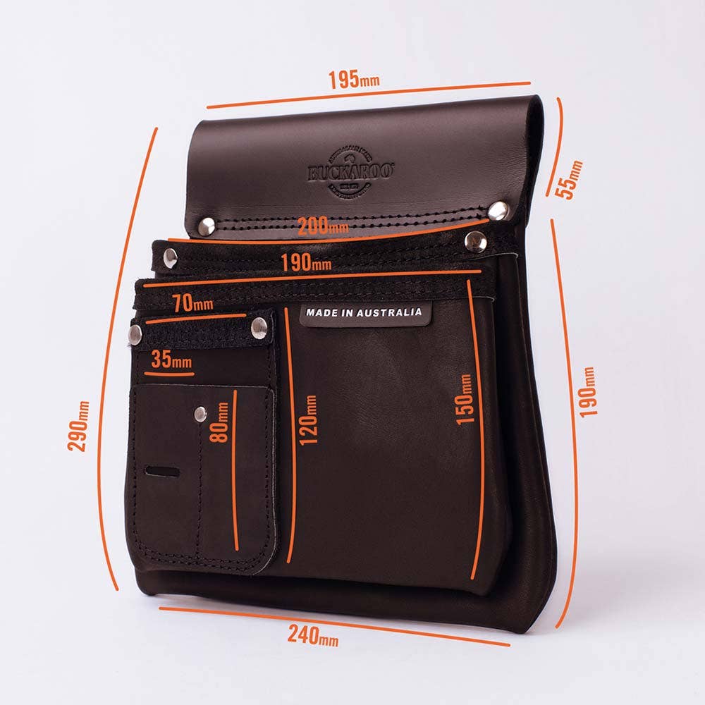 BUCKAROO 2 Pocket Nailbag - Black NBS2B