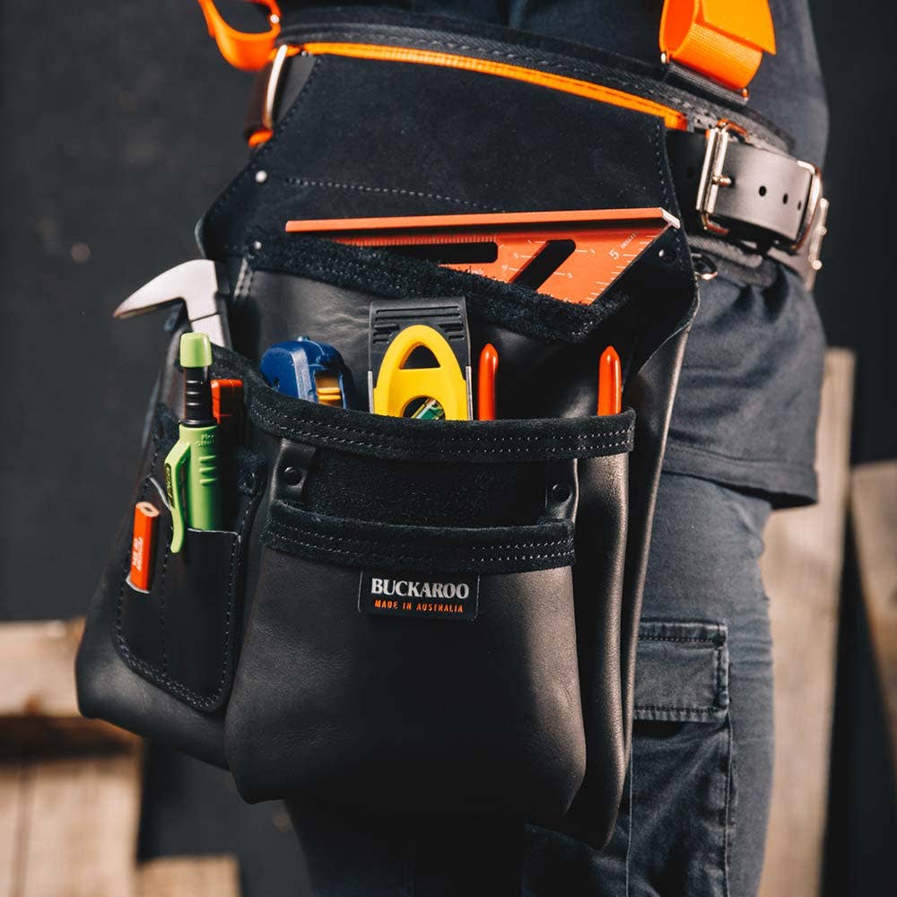 BUCKAROO 3 Pocket Formwork Bag - Black NBF3B