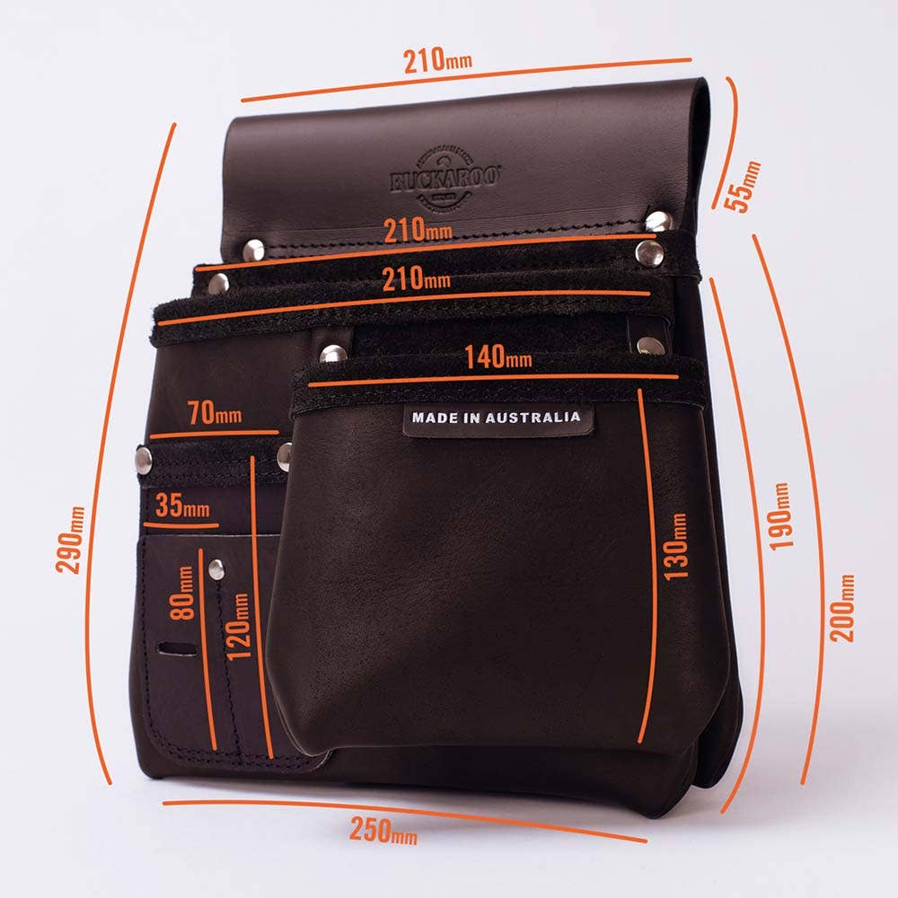 BUCKAROO 3 Pocket Nailbag - Black NBS1B