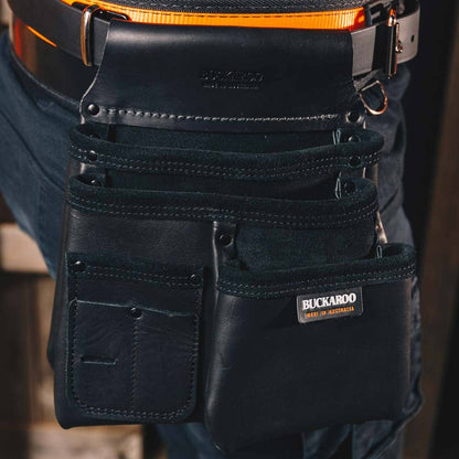 BUCKAROO 3 Pocket Nailbag - Black NBS1B