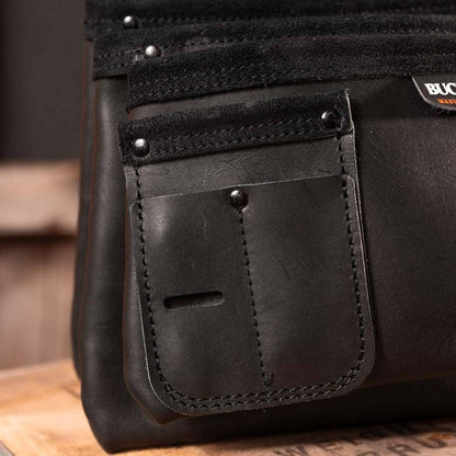 BUCKAROO Leather 3 Pocket Nailbag - Black NBS3B