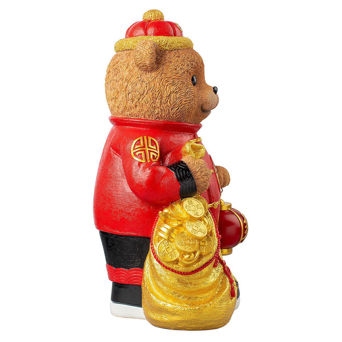 Bear Greeter with Lantern And Money Bag 48cm