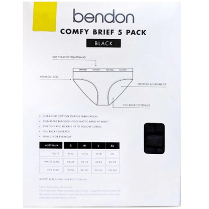 Bendon Women's Comfy Brief 5pk Medium