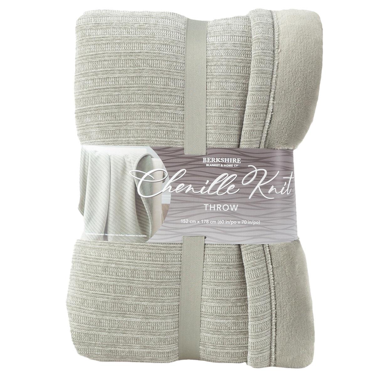 Berkshire Chenille Knit Throw 152 x 178cm Sage