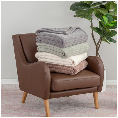 Berkshire Chenille Knit Throw 152 x 178cm Pine Bark