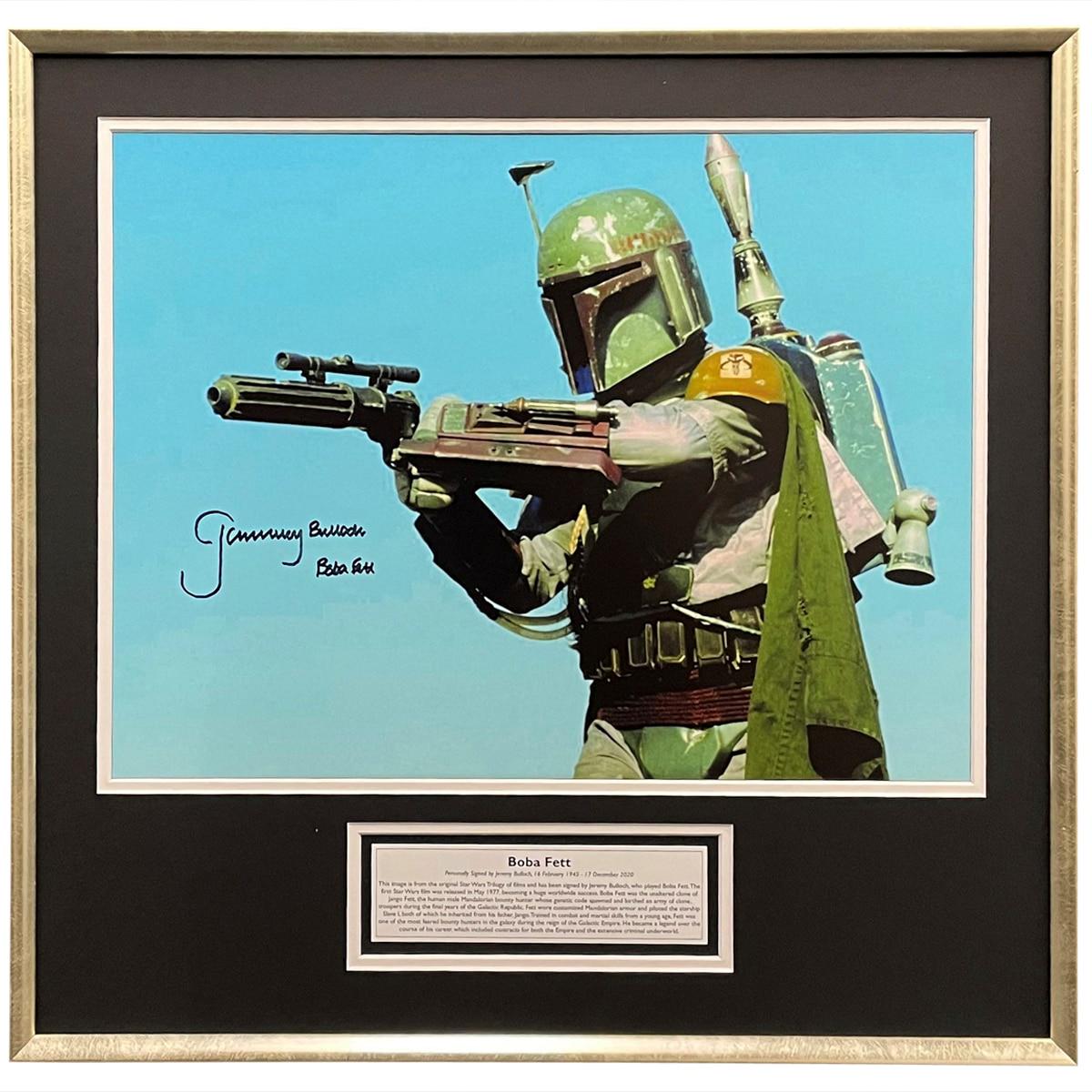 Boba Fett Signed Star Wars 12 x 16 Photo The Most Feared Framed