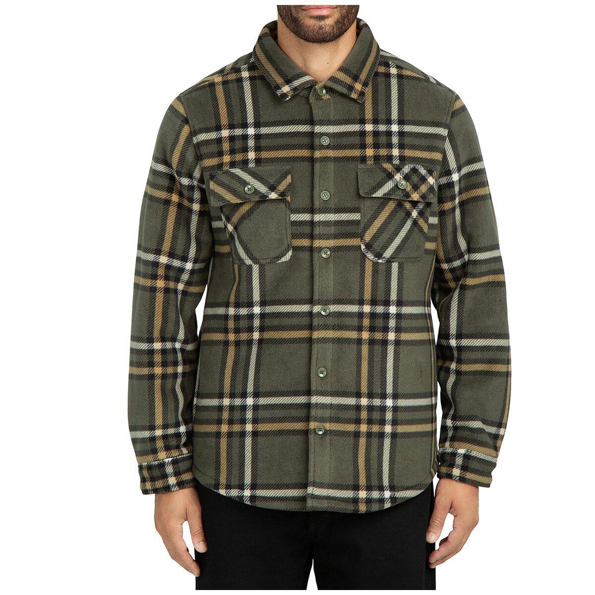 Boston Traders Men's Bonded Polar Sherpa Shacket Walnut