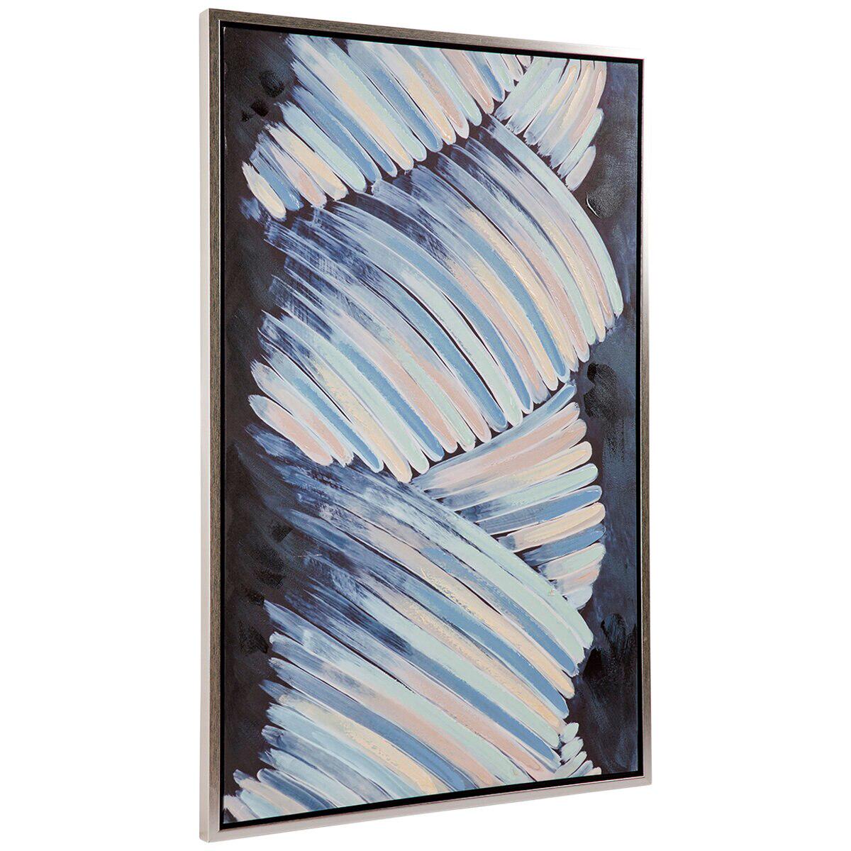 CAFE LIGHTING and LIVING Falling Rain Blues Enhanced Canvas Print Blue/Black
