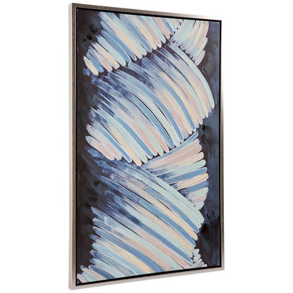 CAFE LIGHTING and LIVING Falling Rain Blues Enhanced Canvas Print Blue/Black