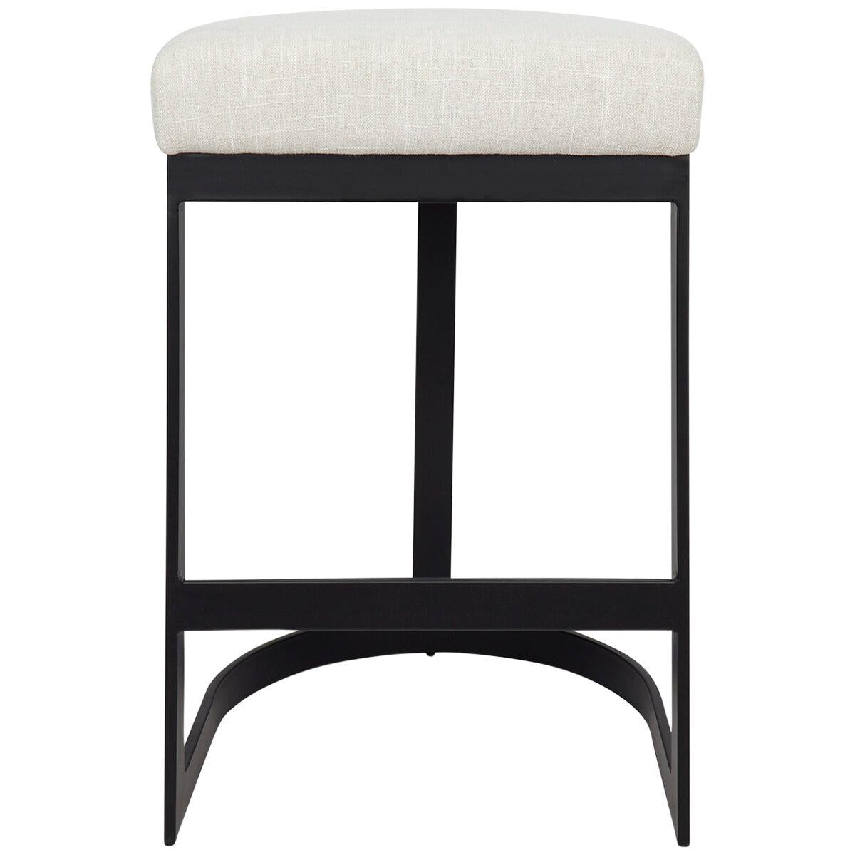 CAFE LIGHTING and LIVING Brooke Black Kitchen Stool Natural