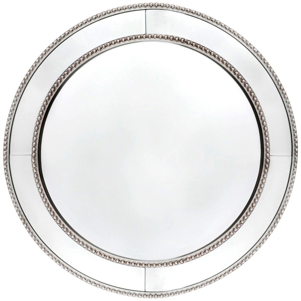 CAFE LIGHTING and LIVING Zeta Wall Mirror Round Antique Silver