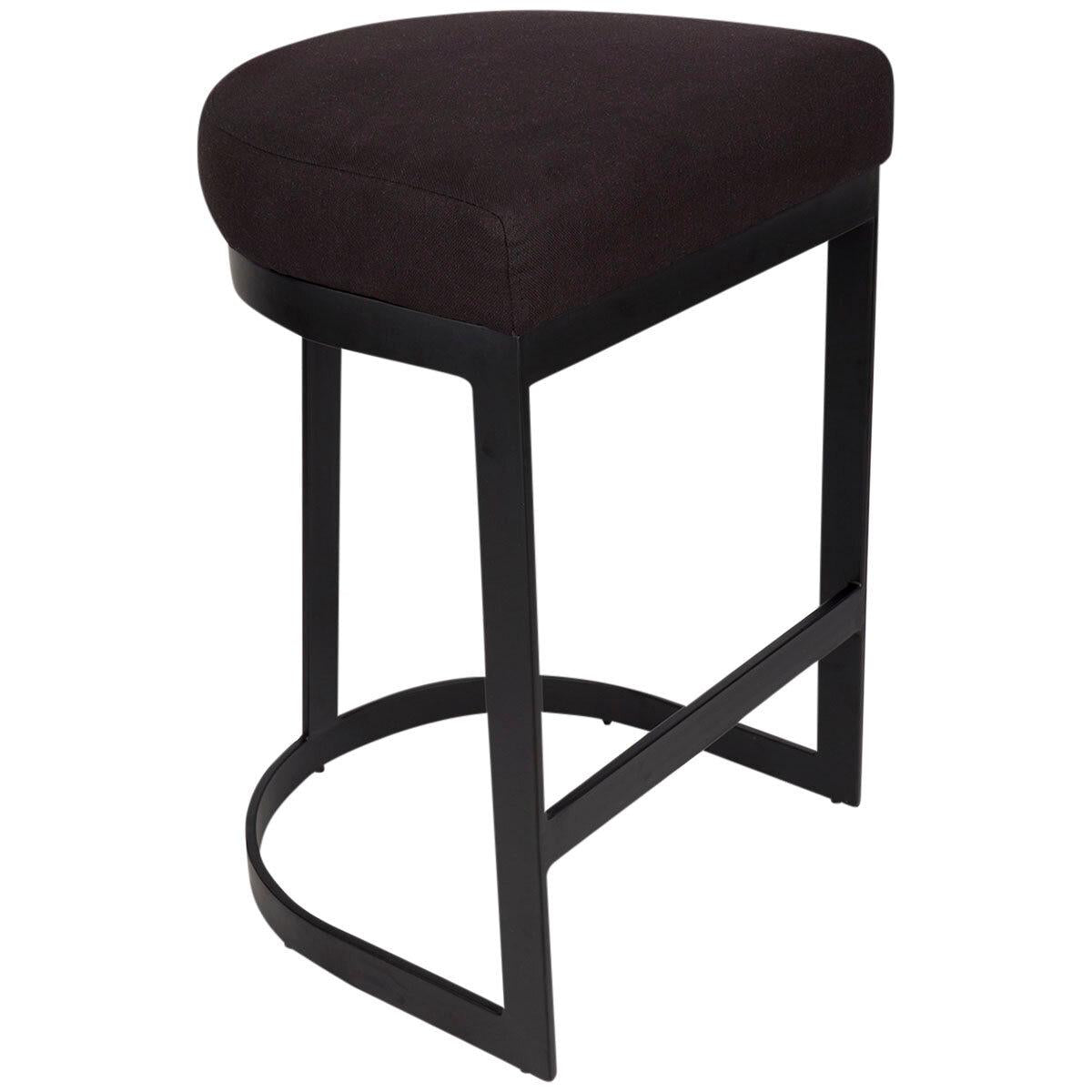 CAFE LIGHTING and LIVING Brooke Black Kitchen Stool Black Linen