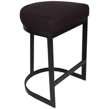 CAFE LIGHTING and LIVING Brooke Black Kitchen Stool Black Linen