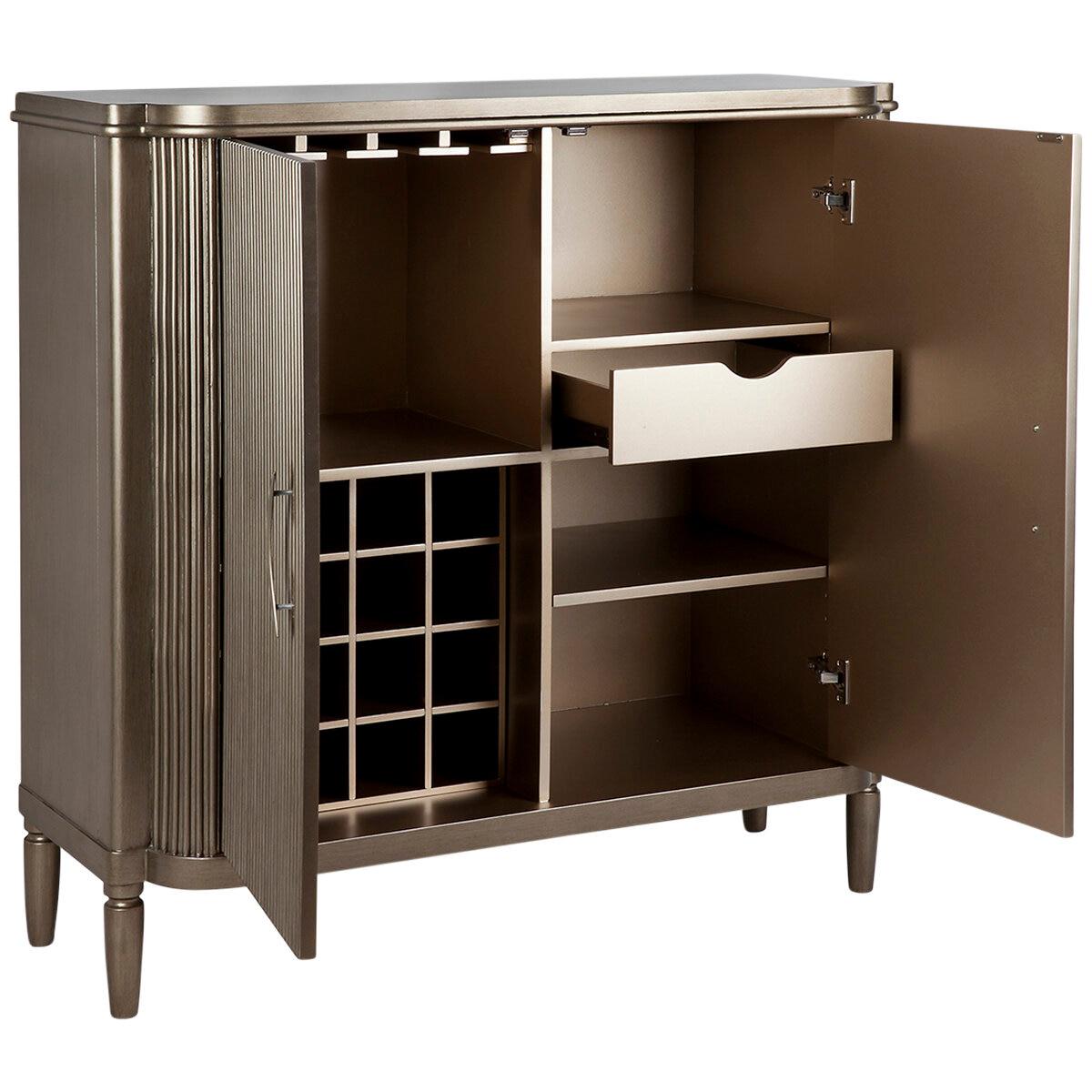 CAFE LIGHTING and LIVING Arielle Bar Cabinet Antique Gold