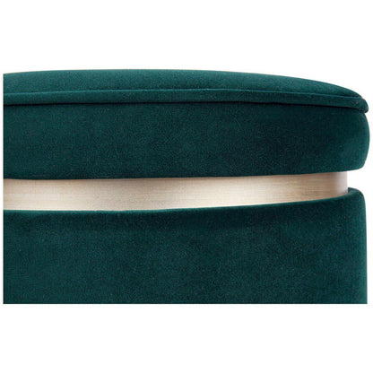 CAFE LIGHTING and LIVING Totti Storage Stool Forest Green Velvet Green Velvet