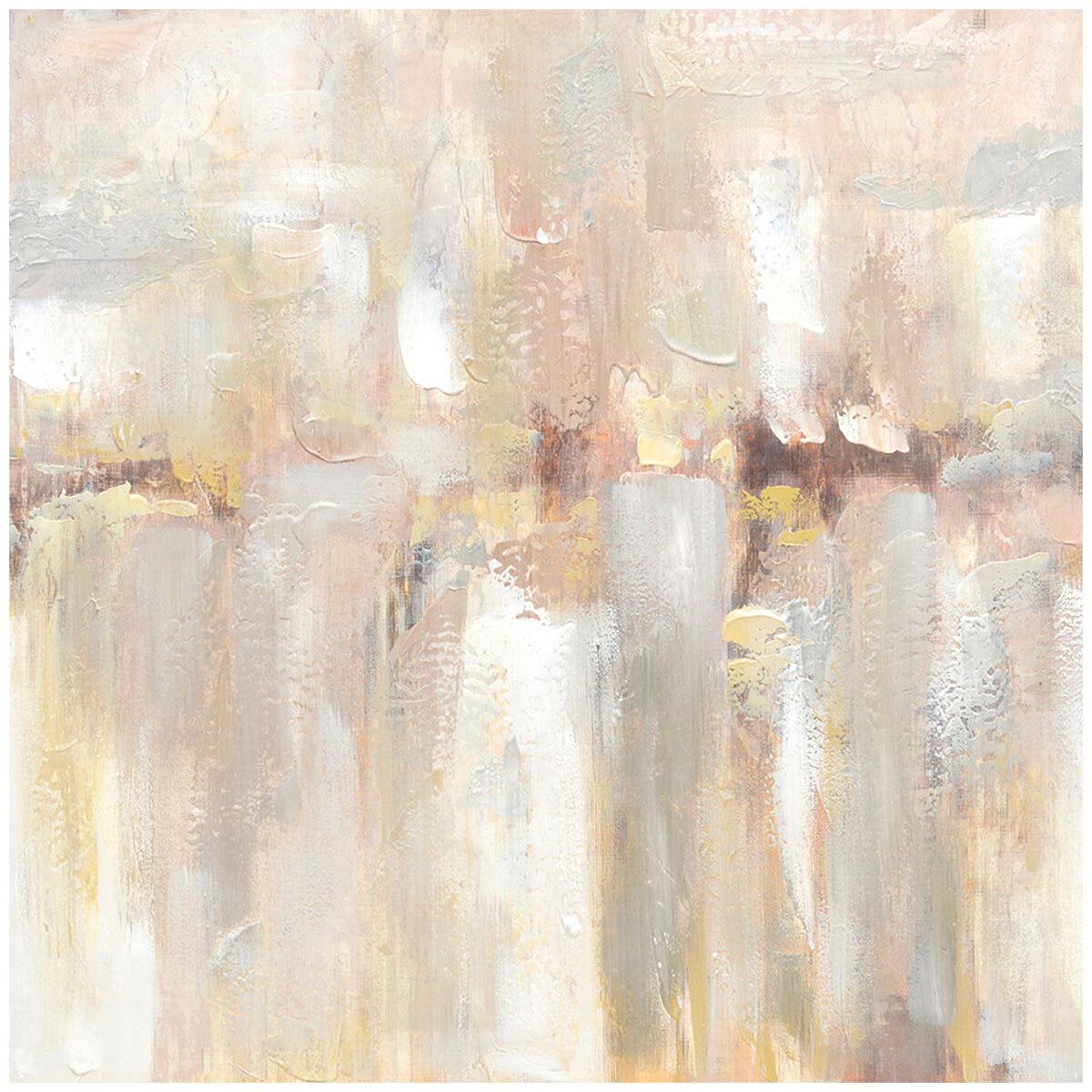 CAFE LIGHTING and LIVING Mystery Island Canvas Painting Grey/Taupe