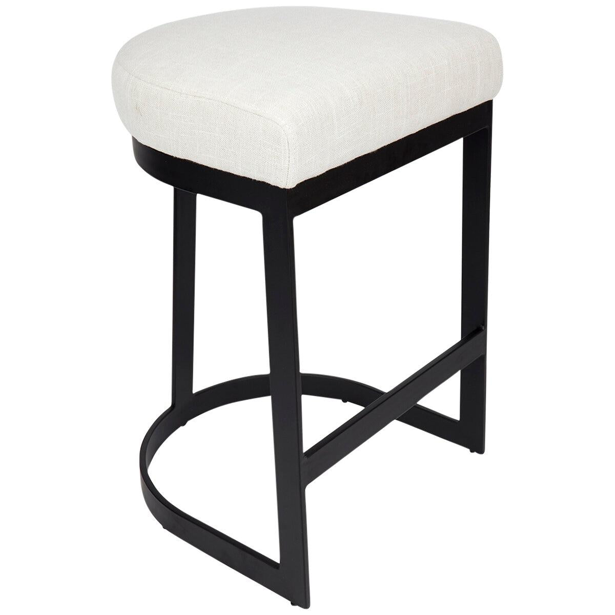 CAFE LIGHTING and LIVING Brooke Black Kitchen Stool Natural