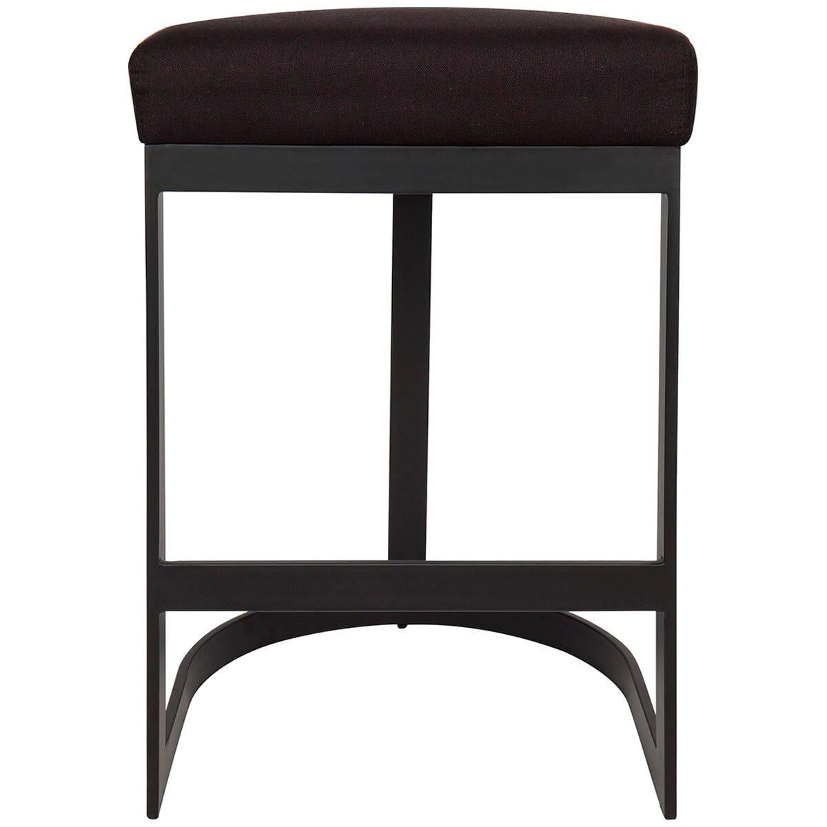 CAFE LIGHTING and LIVING Brooke Black Kitchen Stool Black Linen