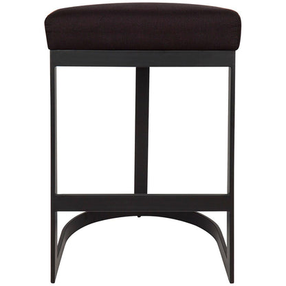 CAFE LIGHTING and LIVING Brooke Black Kitchen Stool Black Linen
