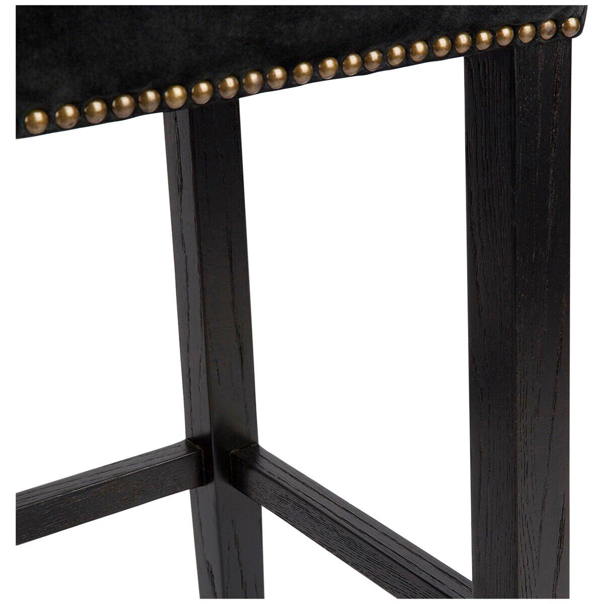 CAFE LIGHTING and LIVING Canyon Black Bar Stool Black Suede