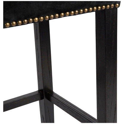 CAFE LIGHTING and LIVING Canyon Black Bar Stool Black Suede