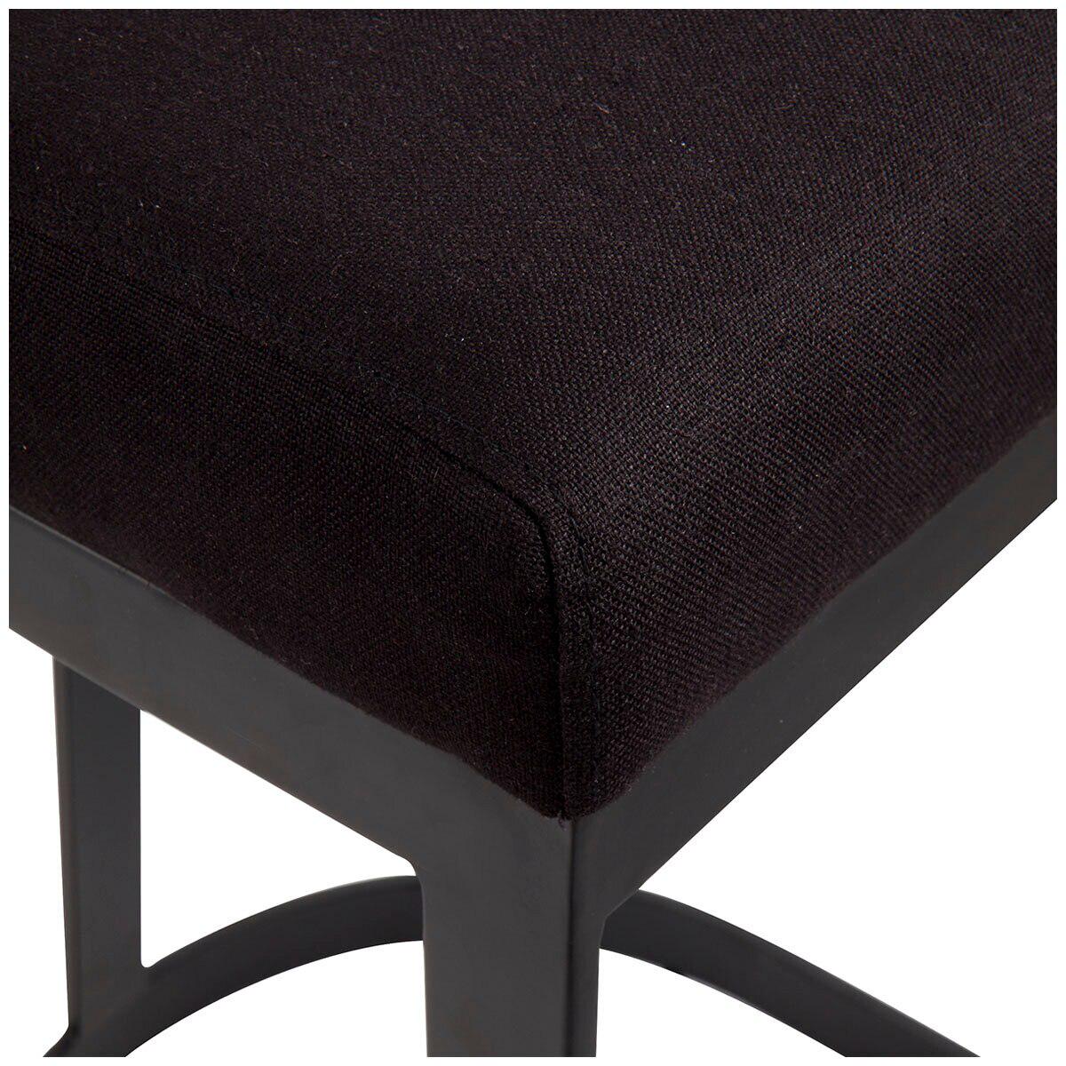 CAFE LIGHTING and LIVING Brooke Black Kitchen Stool Black Linen