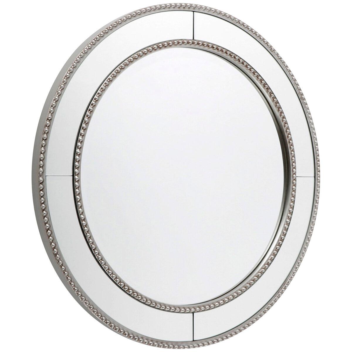 CAFE LIGHTING and LIVING Zeta Wall Mirror Round Antique Silver