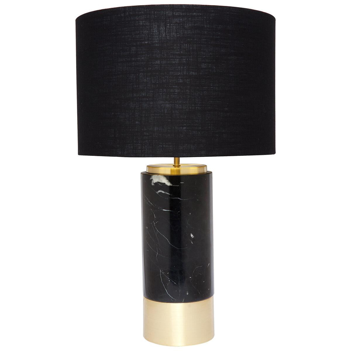CAFE LIGHTING and LIVING Paola Marble Table Lamp with Black Shade Black