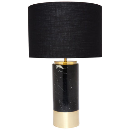 CAFE LIGHTING and LIVING Paola Marble Table Lamp with Black Shade Black