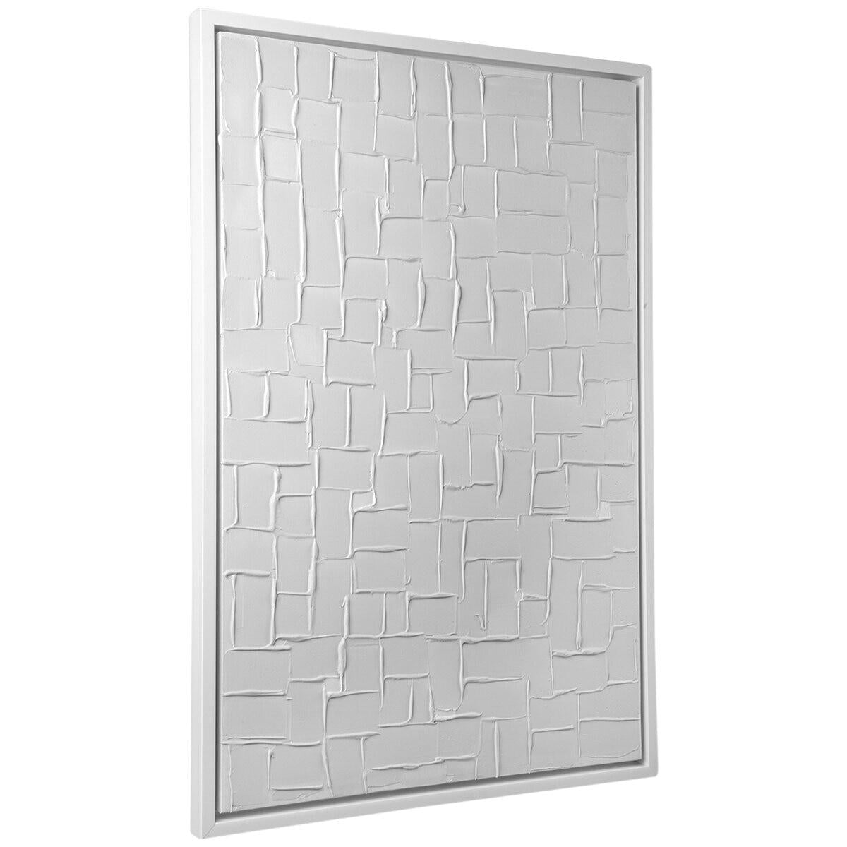 CAFE LIGHTING and LIVING Mosaic Blanco Canvas Painting White