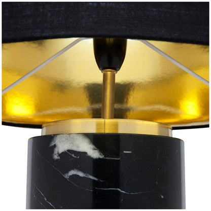 CAFE LIGHTING and LIVING Paola Marble Table Lamp with Black Shade Black