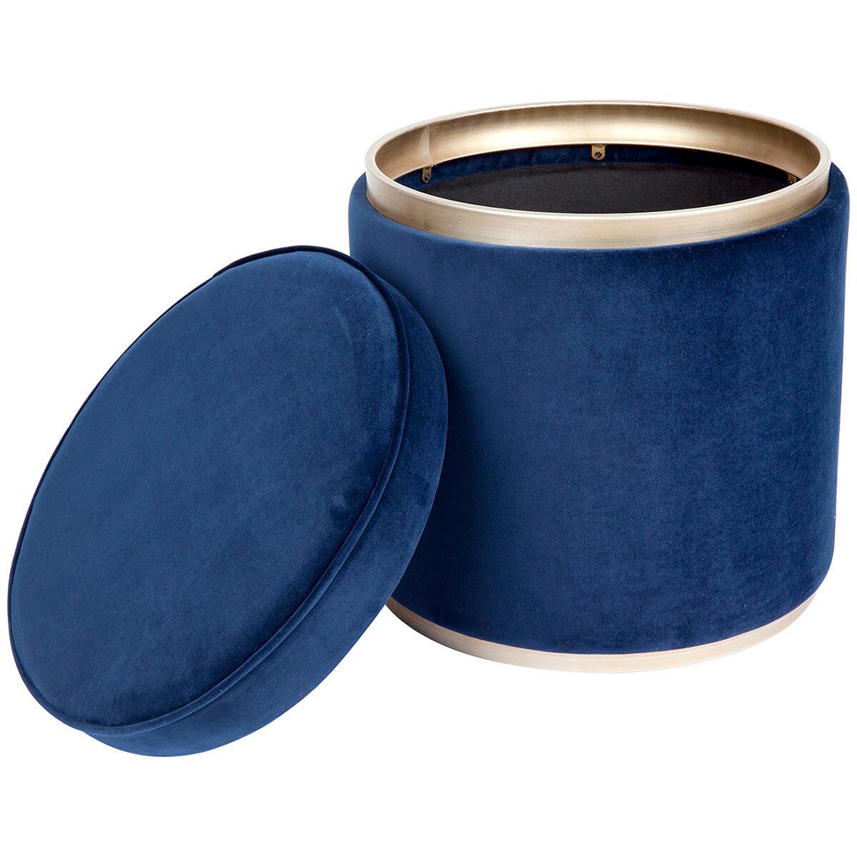 CAFE LIGHTING and LIVING Totti Storage Stool Navy Velvet