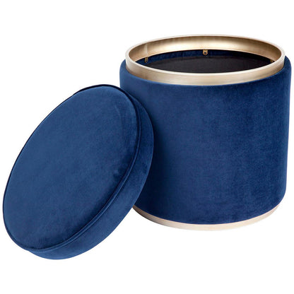 CAFE LIGHTING and LIVING Totti Storage Stool Navy Velvet