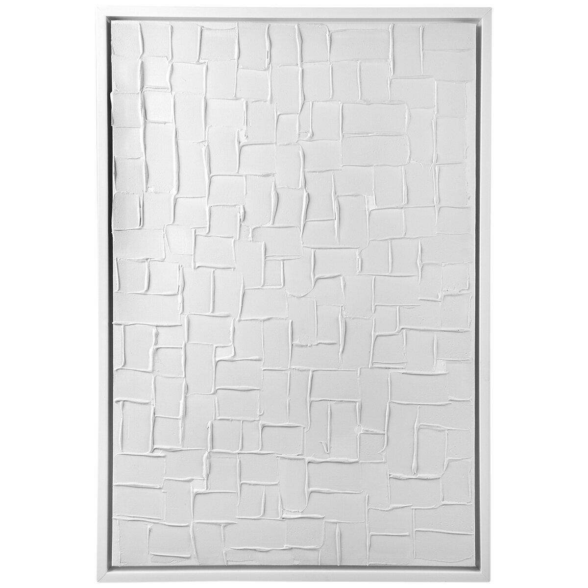 CAFE LIGHTING and LIVING Mosaic Blanco Canvas Painting White