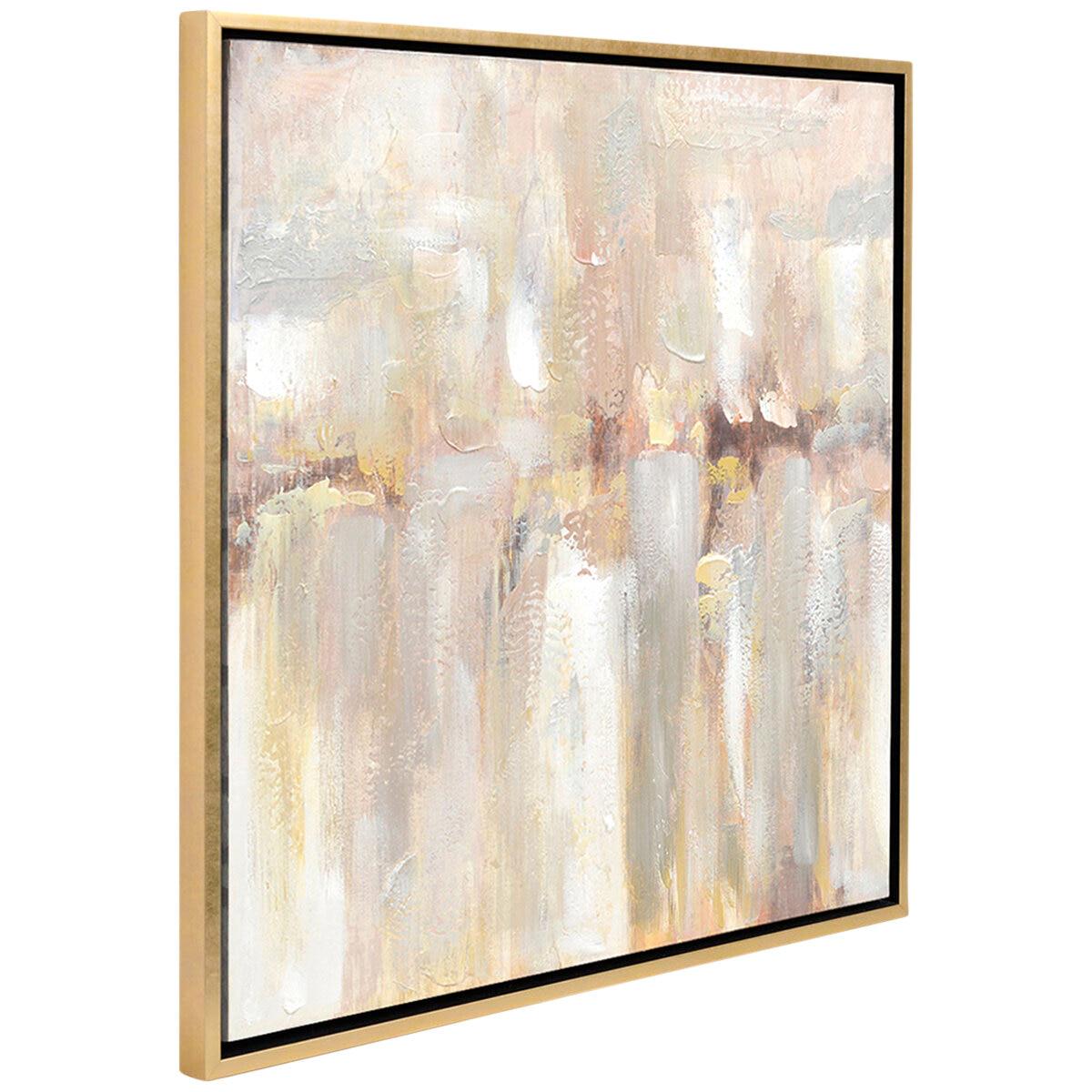 CAFE LIGHTING and LIVING Mystery Island Canvas Painting Grey/Taupe