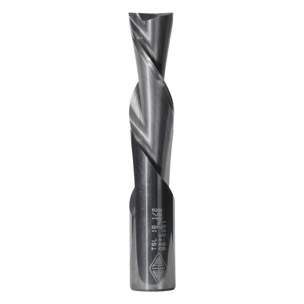 CARBITOOL 1 2inch TC Straight Down-Cut Spiral Router Bit for Non-Ferrous Metal - 1 2inch Shank TSL 16 1 2