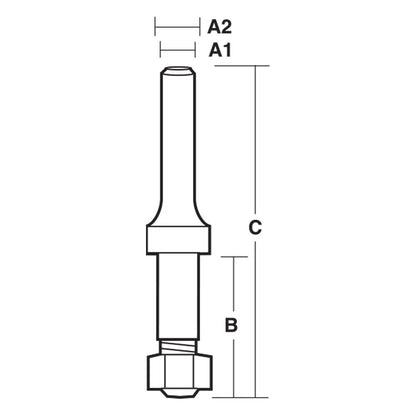 CARBITOOL 1 2inch x 8mm x 22mm Threaded Arbor TA3