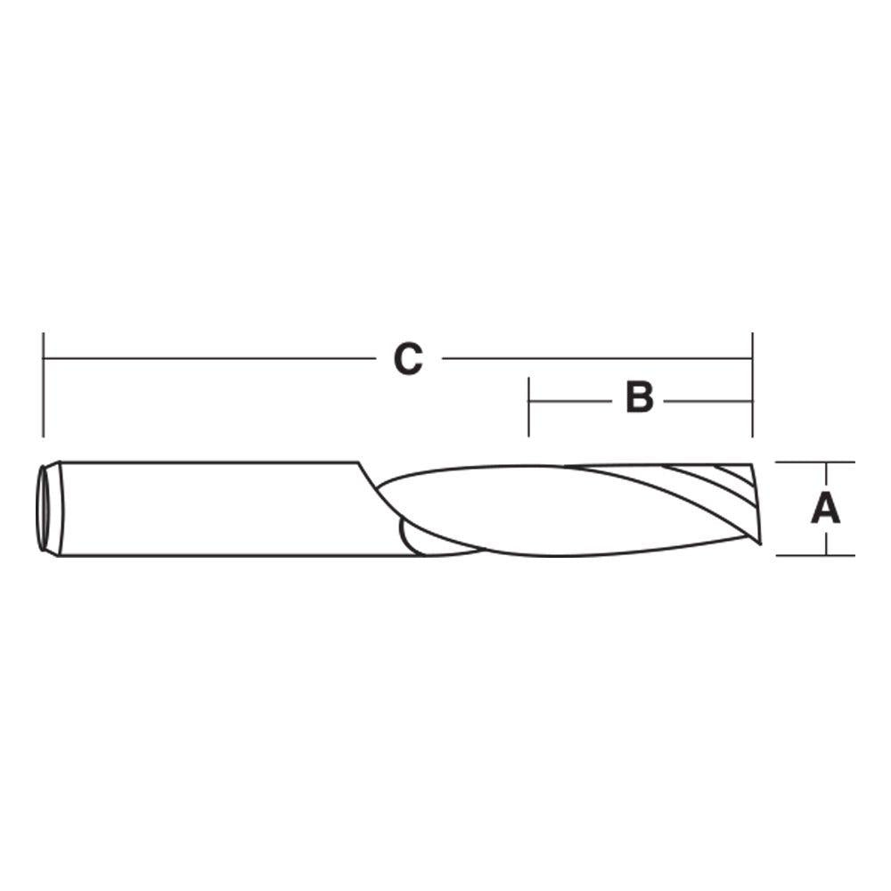CARBITOOL 1 4inch TC Straight Spiral Router Bit for Hard Plastic and Aluminium - 1 4inch Shank TSP08 SH