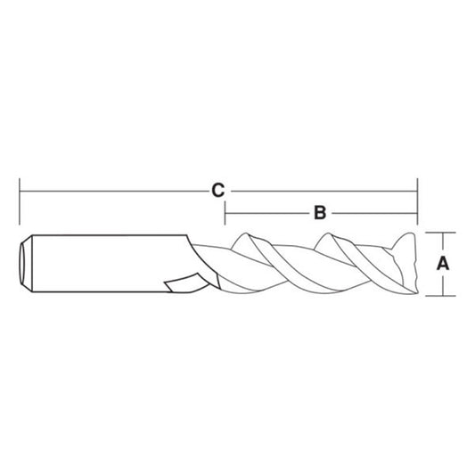 CARBITOOL 1 4inch TC Straight Router Bit for Foam - 1 4inch Shank