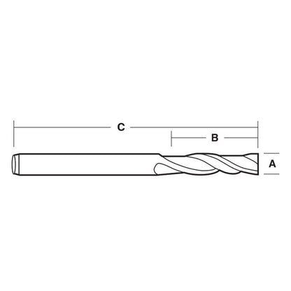 CARBITOOL 3 16inch TC-TiN Straight Up-Cut Finishing Spiral Router Bit for Wood - 1 4inch Shank TTSRW 6