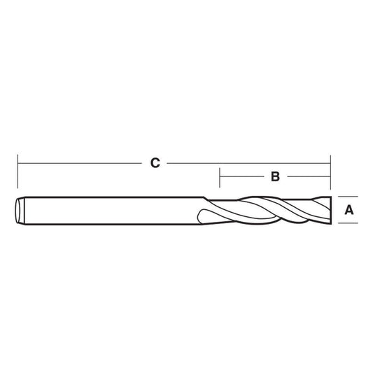 CARBITOOL 3 16inch TC-TiN Straight Up-Cut Finishing Spiral Router Bit for Wood - 1 4inch Shank TTSRW 6