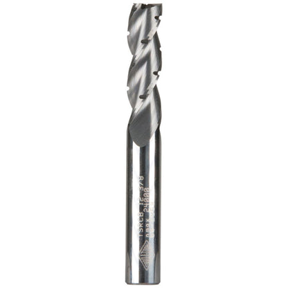 CARBITOOL 3 8inch TC Straight Up- Cut Chipbreaker Spiral Router Bit for Wood - 3 8inch Shank TSLCB 12 3 8