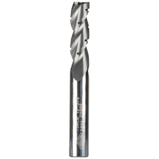 CARBITOOL 3 8inch TC Straight Up- Cut Chipbreaker Spiral Router Bit for Wood - 3 8inch Shank TSLCB 12 3 8