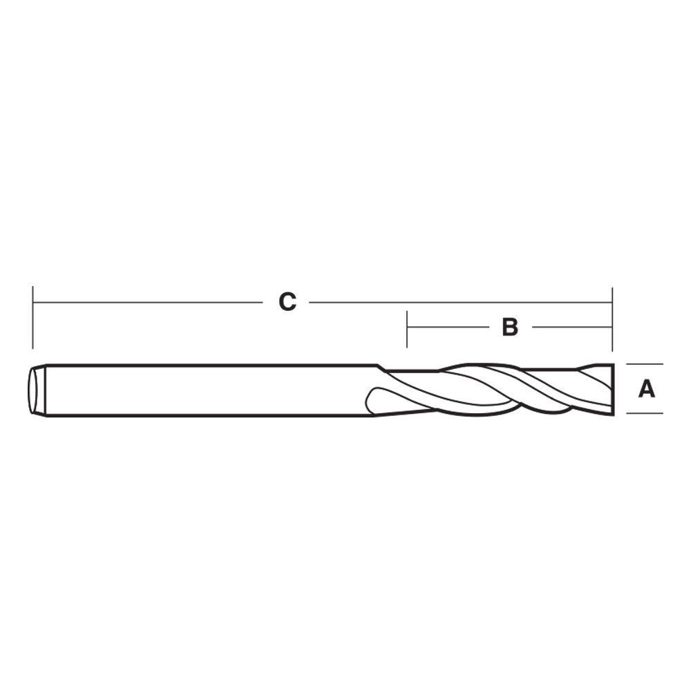 CARBITOOL 3 8inch TC-TiN Straight Up-Cut Finishing Spiral Router Bit for Wood - 1 2inch Shank TTSRW 12 1 2